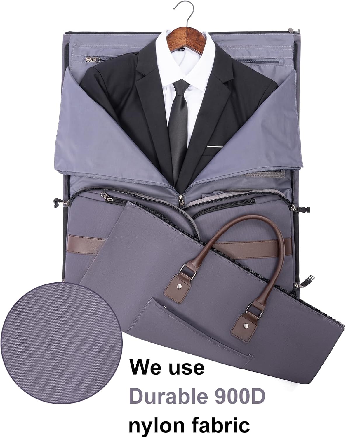 Modoker Garment Convertible Weekender Bag,Carry on Canvas Garment Duffle Bag Heavy Duty Overnight Bags for Men Women, Blue - Image 2