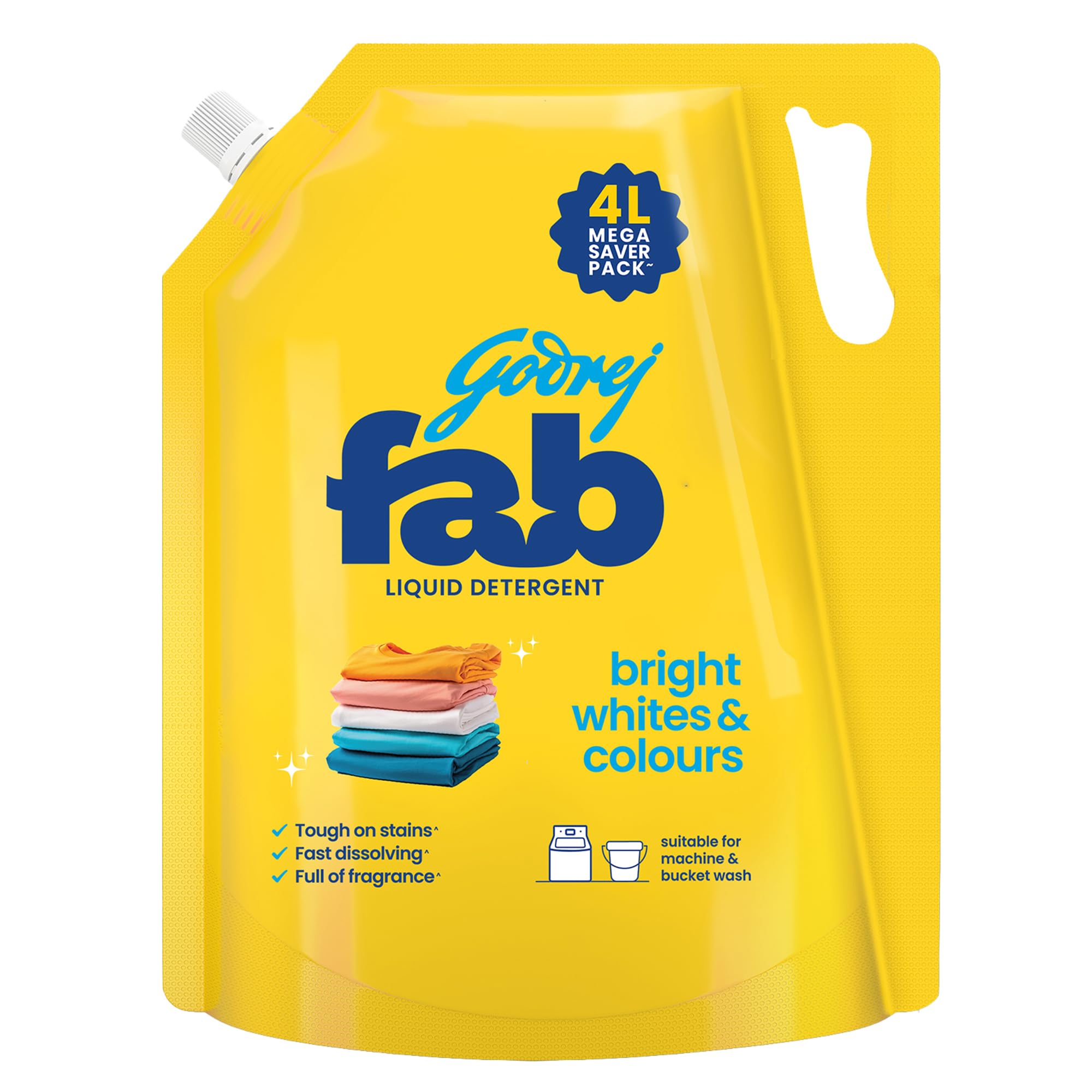 Godrej Fab Liquid Detergent Refill Pouch for Machine - 4 L