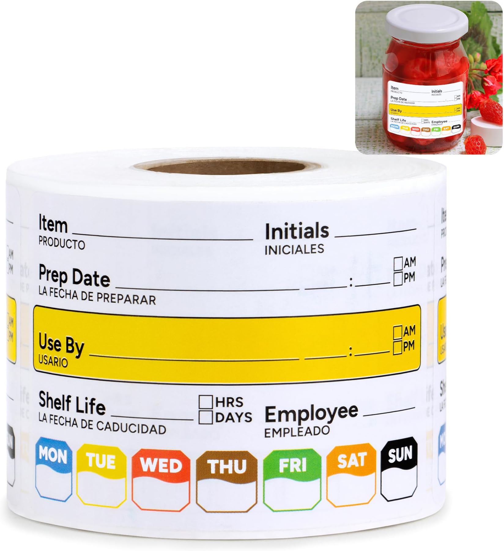 300 Pcs Restaurant Quality Shelf Life Food Rotation Labels Vinyl, 2” x 3” Self-Adhesive Removable Freezer Food Labels, Perfect for Reusable Containers, Easy to Remove, Food Safety Date Sticker