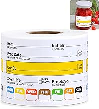 300 Pcs Restaurant Quality Shelf Life Food Rotation Labels Vinyl, 2” x 3” Self-Adhesive Removable Freezer Food Labels, Perfect for Reusable Containers, Easy to Remove, Food Safety Date Sticker