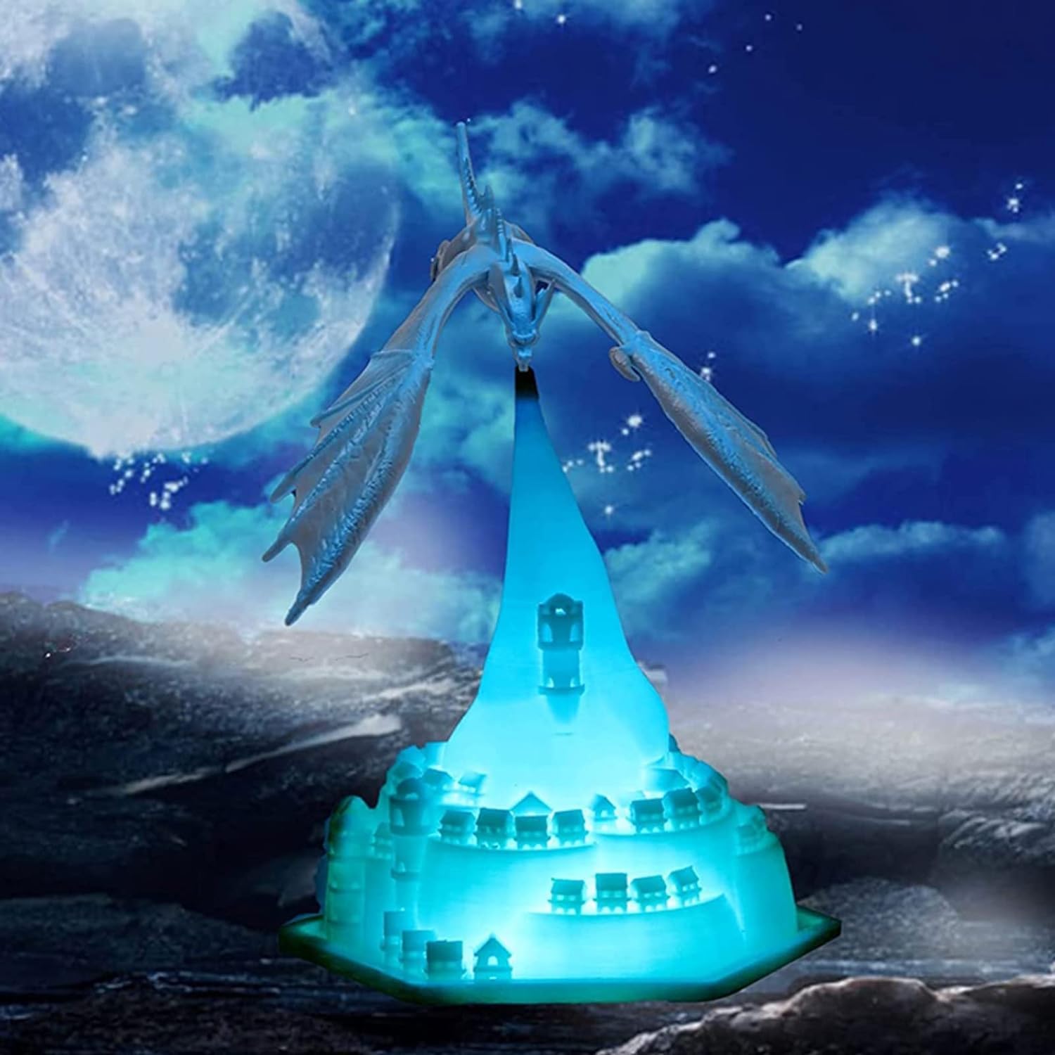 Garçons veilleuse feu Dragon Lampe lumière 3D imprimé Dragon lumière Volcan Dragon Lampes Lampe de Chevet pour Enfants garçons Filles