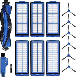Replacement Part for Eufy RoboVac 11S Max, RoboVac 15C Max, RoboVac 30C Max RoboVac G30 Edge G10 Hybrid Robot Vacuum Cleaner Accessories Kit, Including 1 Main brush, 6 Side brushes, 6 Filters