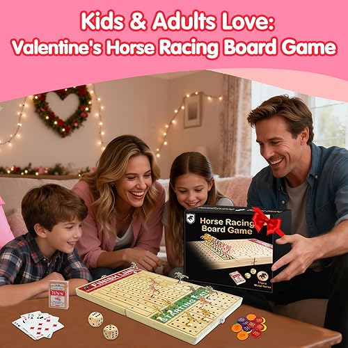 Miniatura 3 de FUNNYB&G Juego de mesa de carreras de caballos de 21 pulgadas, plegable, grande, juego de carreras de caballos para adultos con 11 caballos de