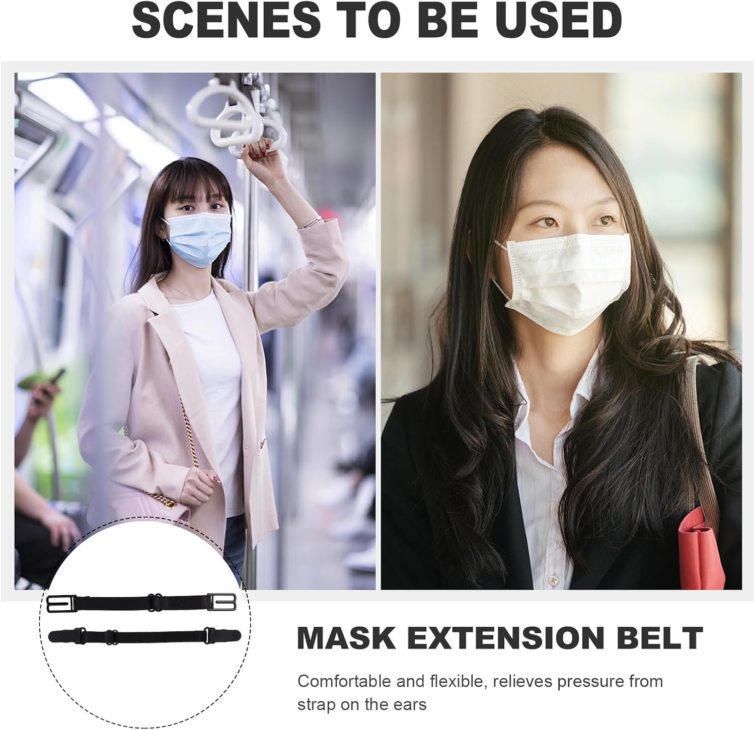 10 Pcs Adjustable Dark Strap Extension Bands with Buckle, Elastic Non-Slip Underwear and Bra Strap Holders for Comfortable Ear Relief and Secure Fit