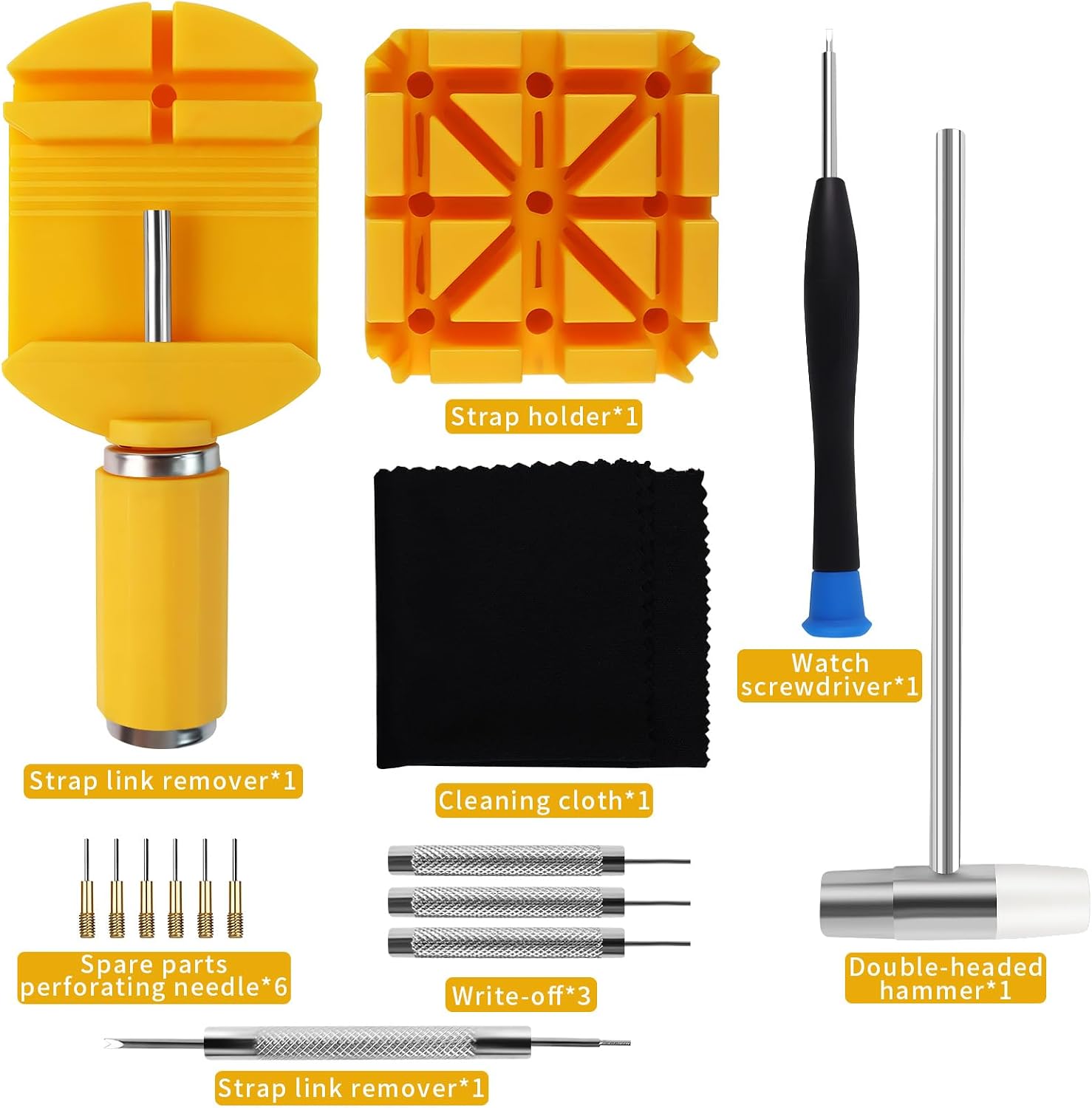 Ultimate Watch Link Removal kit - Adjustable Bracelet Repair & Resizing, Watch Band Remover, Screwdriver, Hammer, Pin Punch, Watch Back Remover - Includes Storage Box