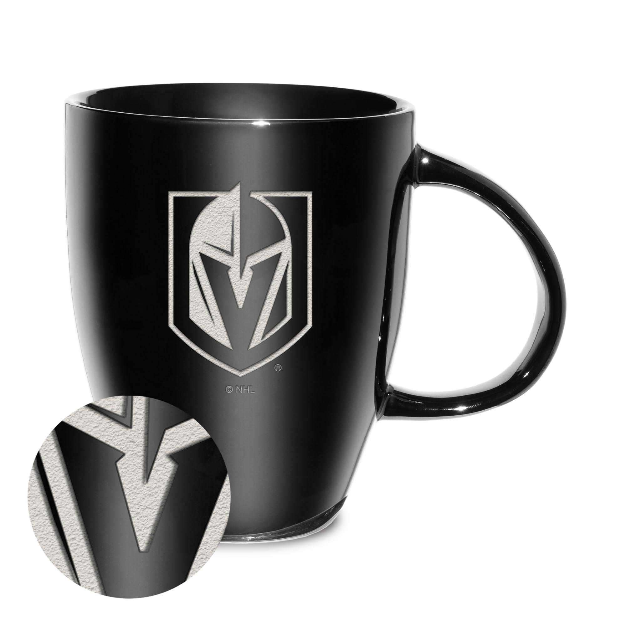 Tasse LNH Vegas Golden Knights de 532 ml en céramique noire qui ne s'efface pas