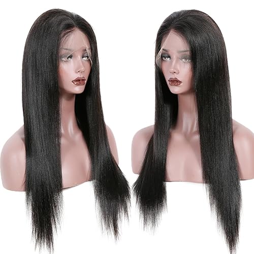 Miniatura 2 de KUN Pelucas de cabello humano lacio Yaki ligero con encaje frontal 360 para mujeres negras, pelucas de cabello virgen brasileño virgen sin