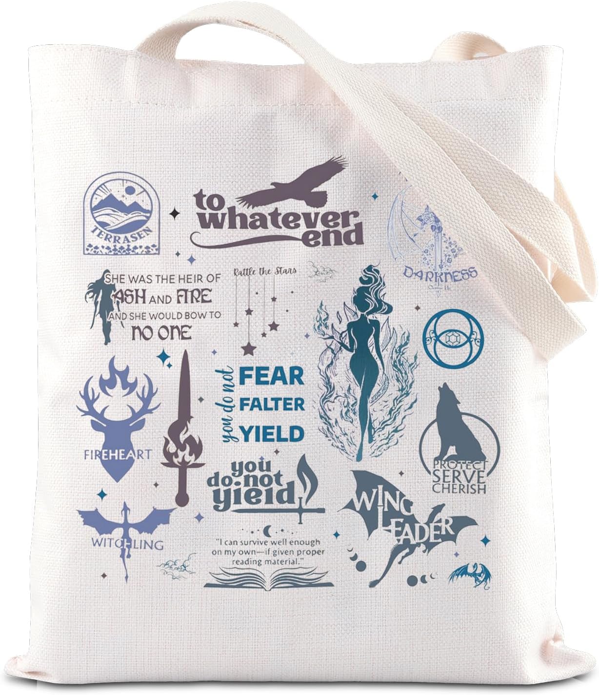 FOTAP TOG Merch To Whatever End Inspire Tote Bag Book Lover Gift Throne of Glass Shoulder Bag S-J-M Gift