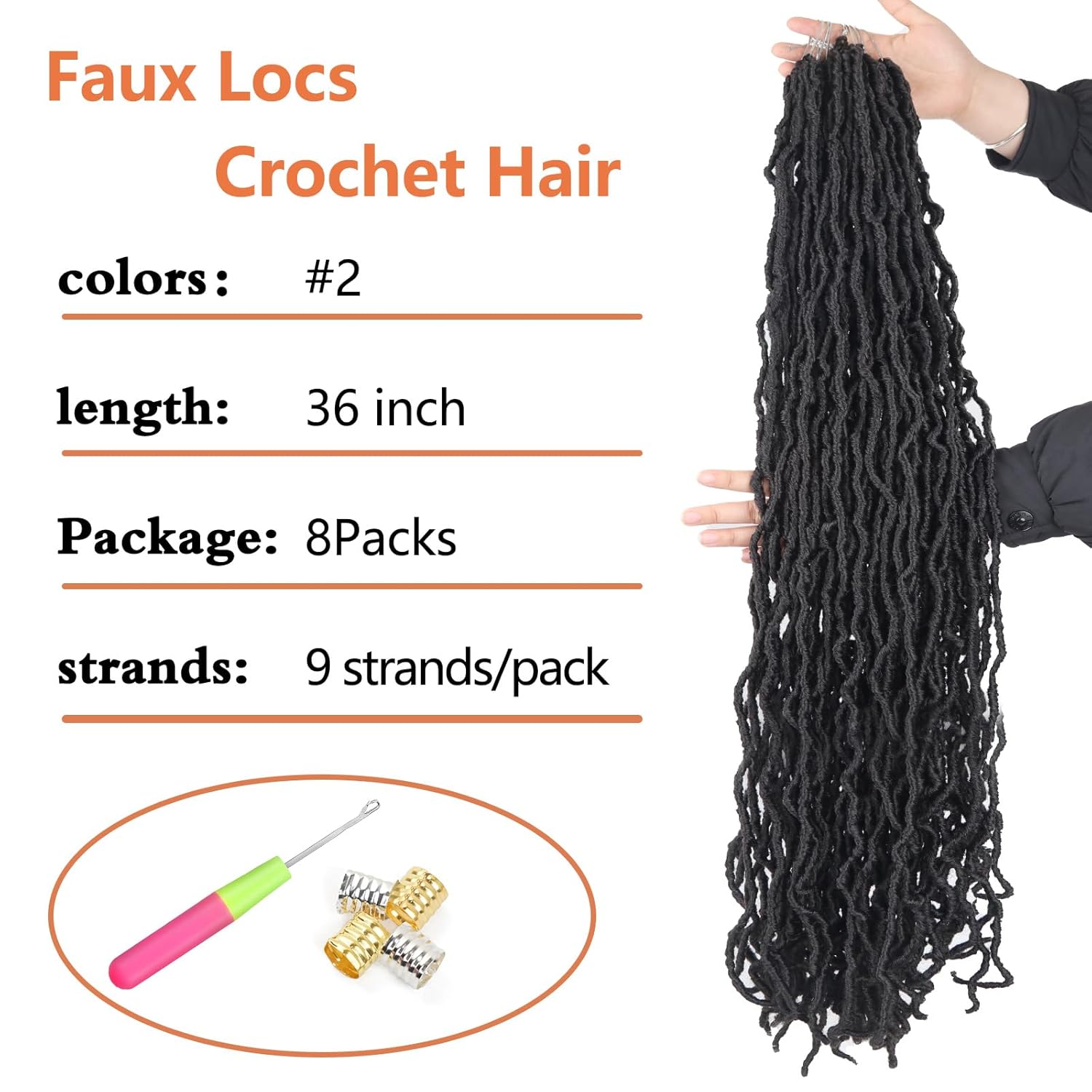 Vemet 8 Packs Faux Locs Soft Locs 36 Inch Crochet Hair Pre Looped Synthetic Crochet Locs Hair Extensions For Black Women
