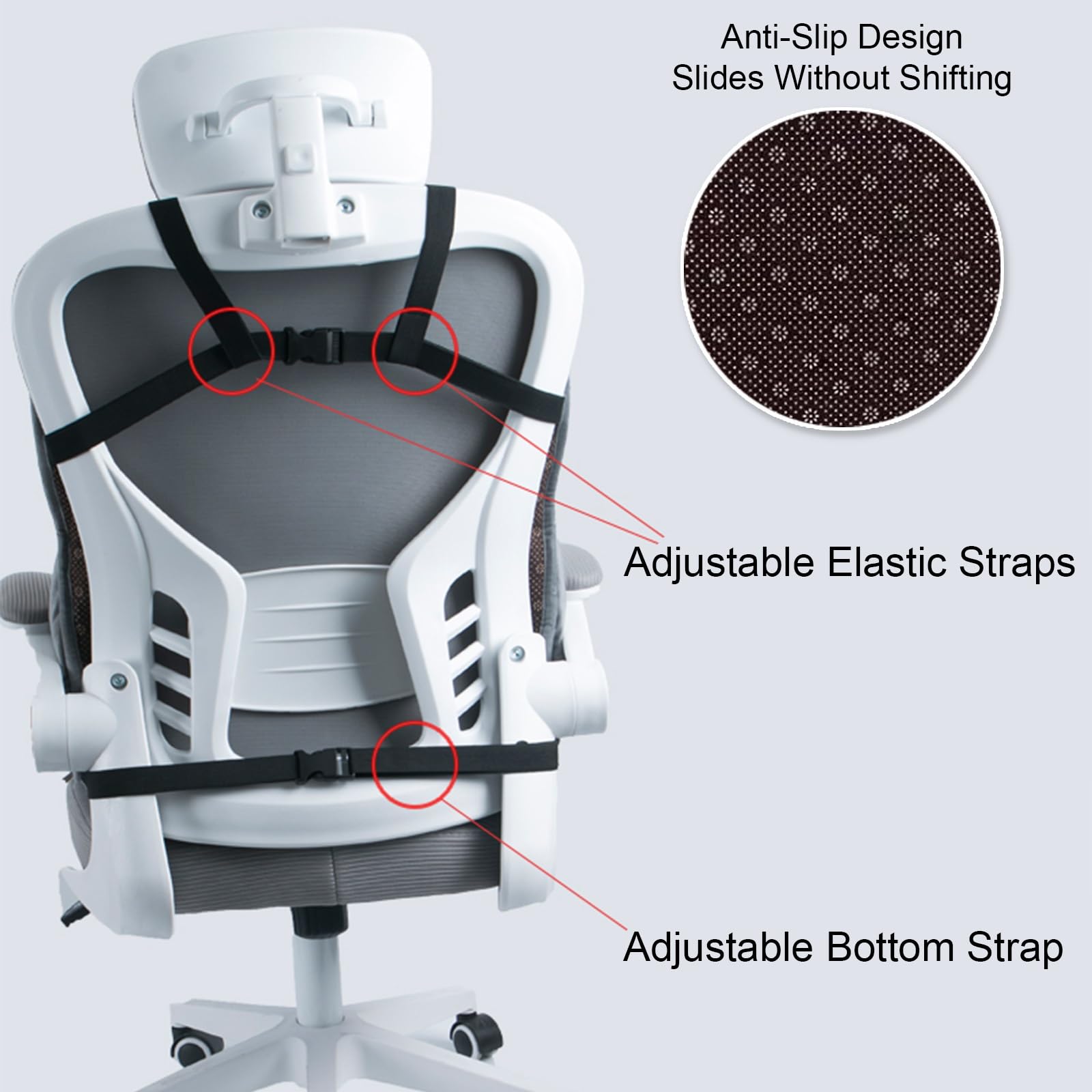 Termoforo Elettrico per Sedia da Ufficio, Cuscino Termico con Braccioli e Supporto Lombare, Heating Pad con Tre Temperature Regolabili(Gray)