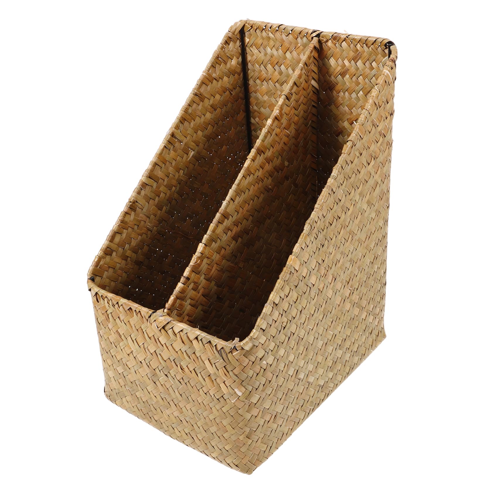 Geflochtener zur Aufbewahrung von Büchern und Kleinigkeiten für Zuhause aus Stroh Aufbewahrungskorb Praktischer Vintage Organizer dem Schreibtisch