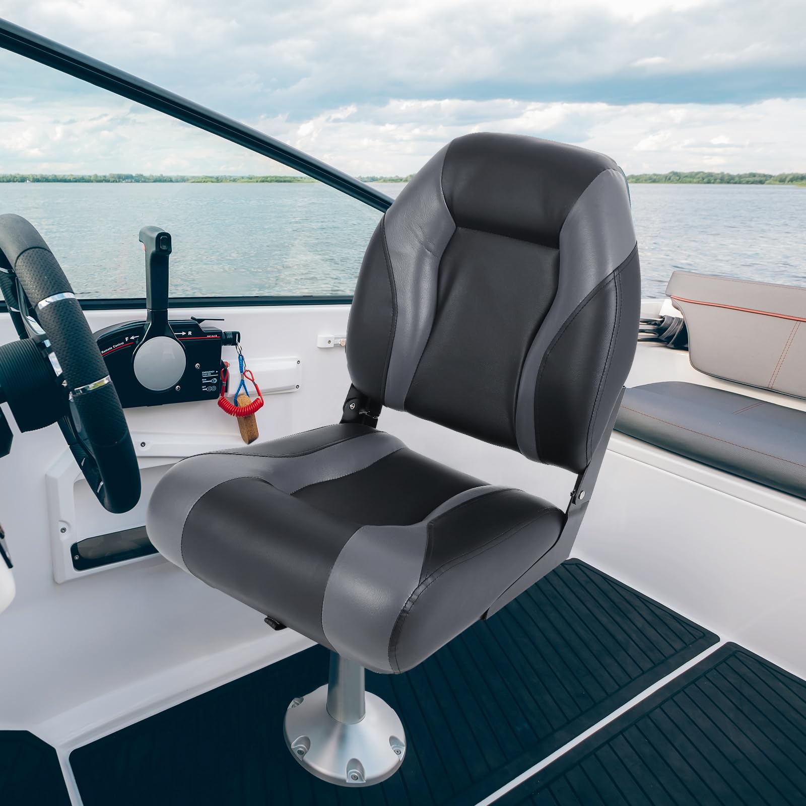Lot De 2 Sièges Pliants Bateau Garvee – Dossier Haut, Coussin épais, Imperméable, Montage Facile