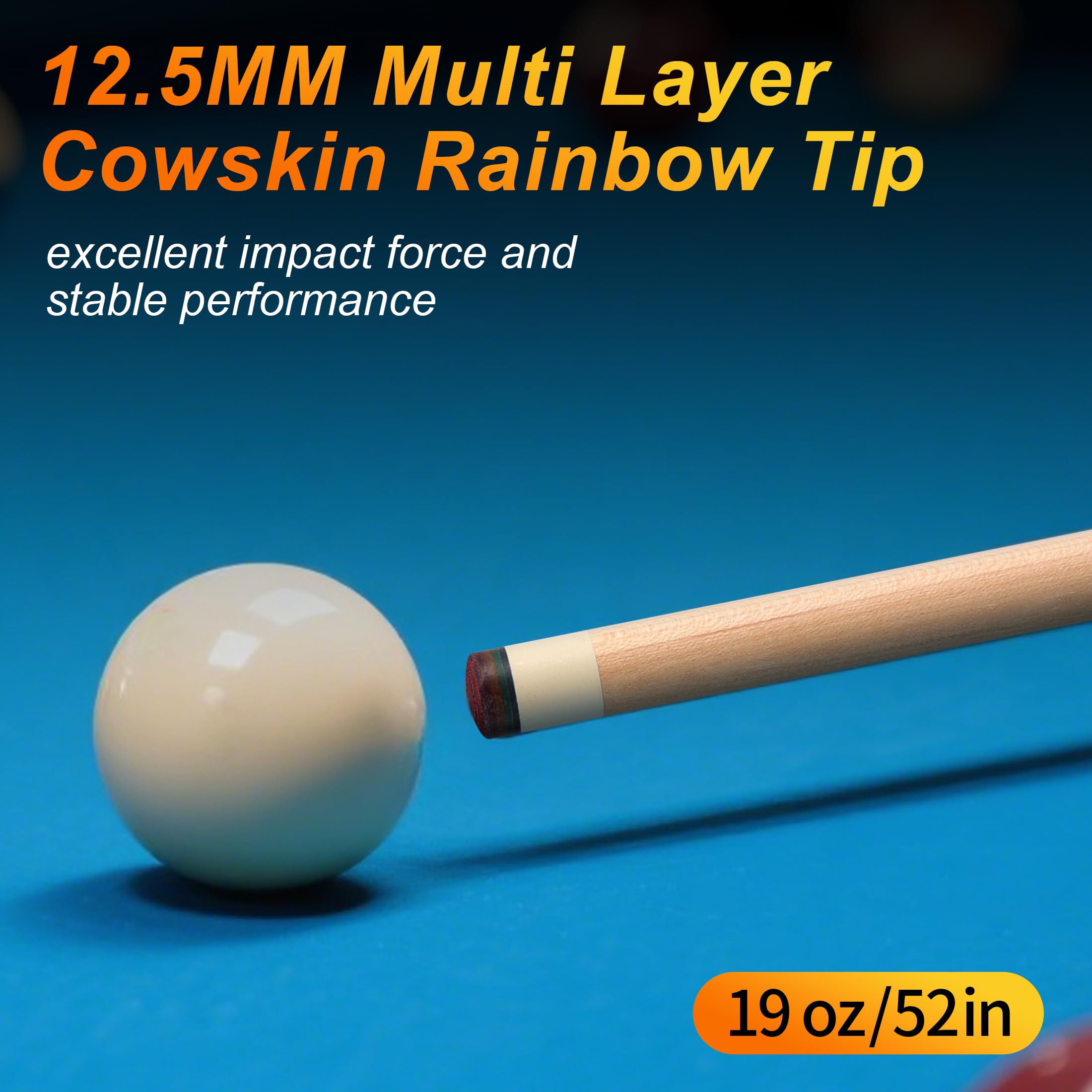 AKLOT Pool Queue, Billard Queues 58" Queue Sticks Pool Cue Erwachsene Kanadischer Ahornholz Queue Stick Pool Cues für Professionelle Billardspieler 18 19 20 21 oz