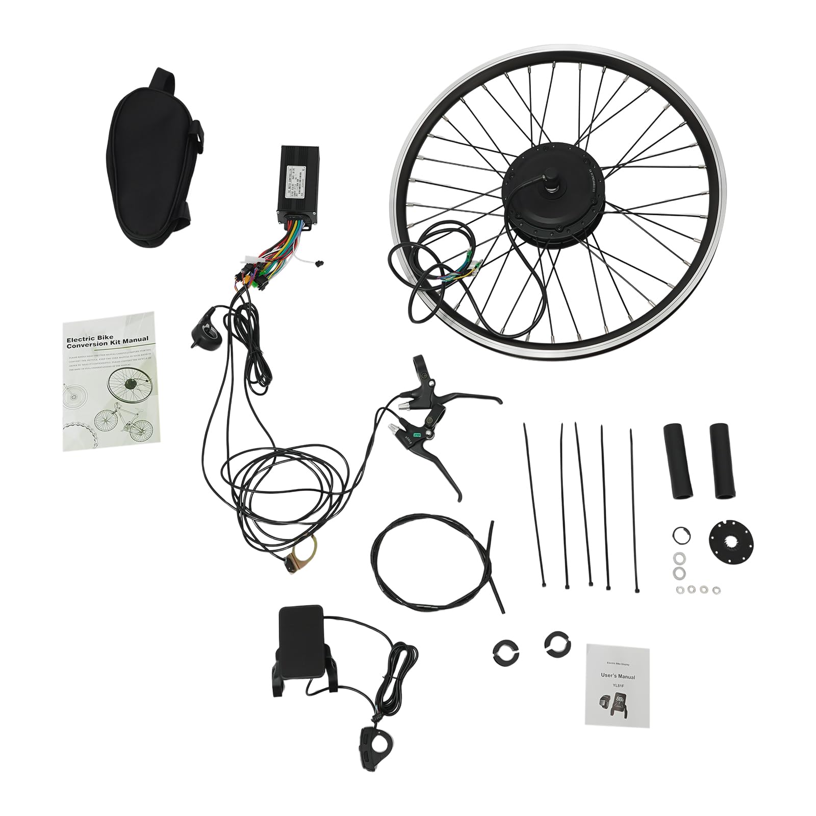 24 Zoll 36V 500W E-Bike Vorderrad Umbausatz LCD Motor Conversion Kit(außer Batterie)
