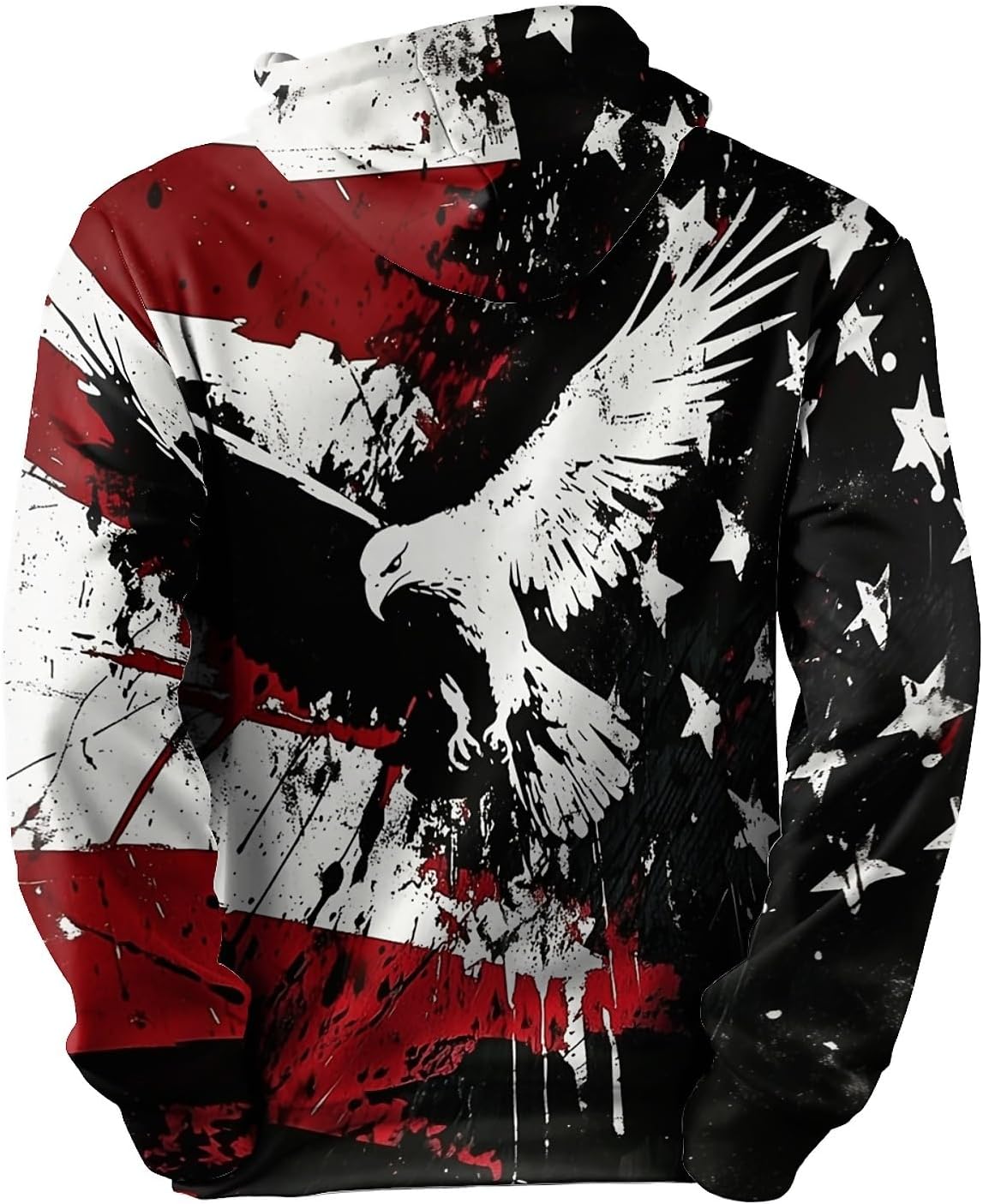 American Flag Eagle Men's Hoodie 3D Printed Pullover Hooded Sweatshirt Cool Outfits With Pockets - Image 4