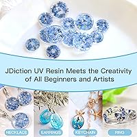 Vista 7 de JDiction Kit de resina UV con luz, pegamento duro transparente para curado de luz solar, kit de inicio de resina UV para joyas, revestimiento