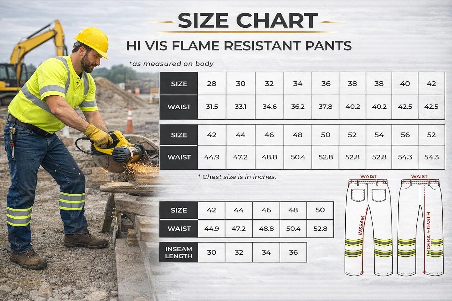 Flame Resistant FR High Visibility Hi Vis 88% C/12% N Pant/Trouser - Image 2