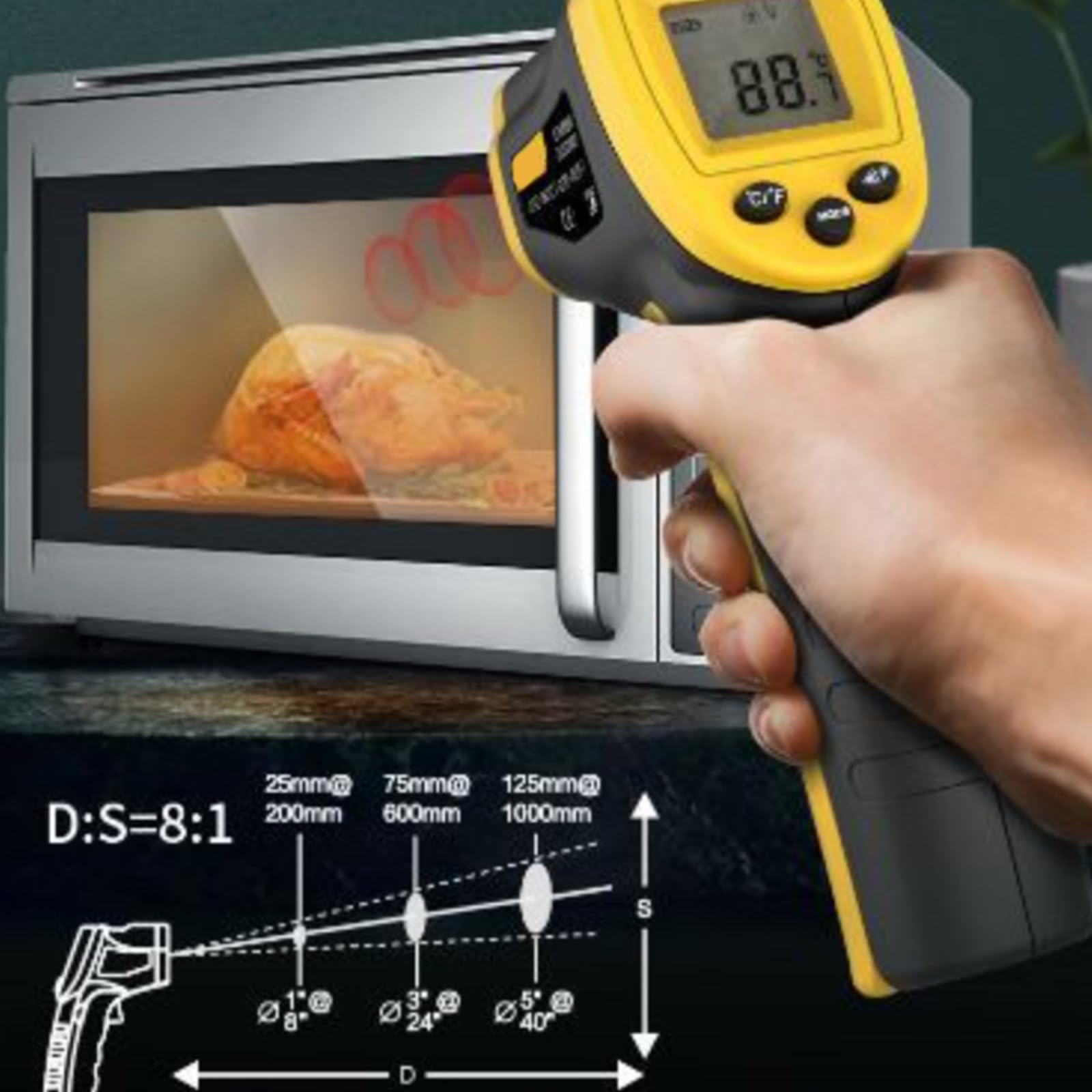 Termómetros digitales de temperatura para cocinar barbacoas y uso industrial, lecturas precisas