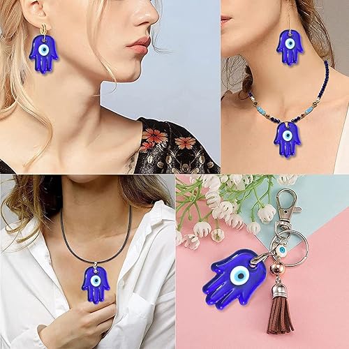 Miniatura 6 de Stiesy Dijes colgantes de cristal de Lampwork hechos a mano para hacer joyas DIY llavero artesanía, Vidrio, vidrio