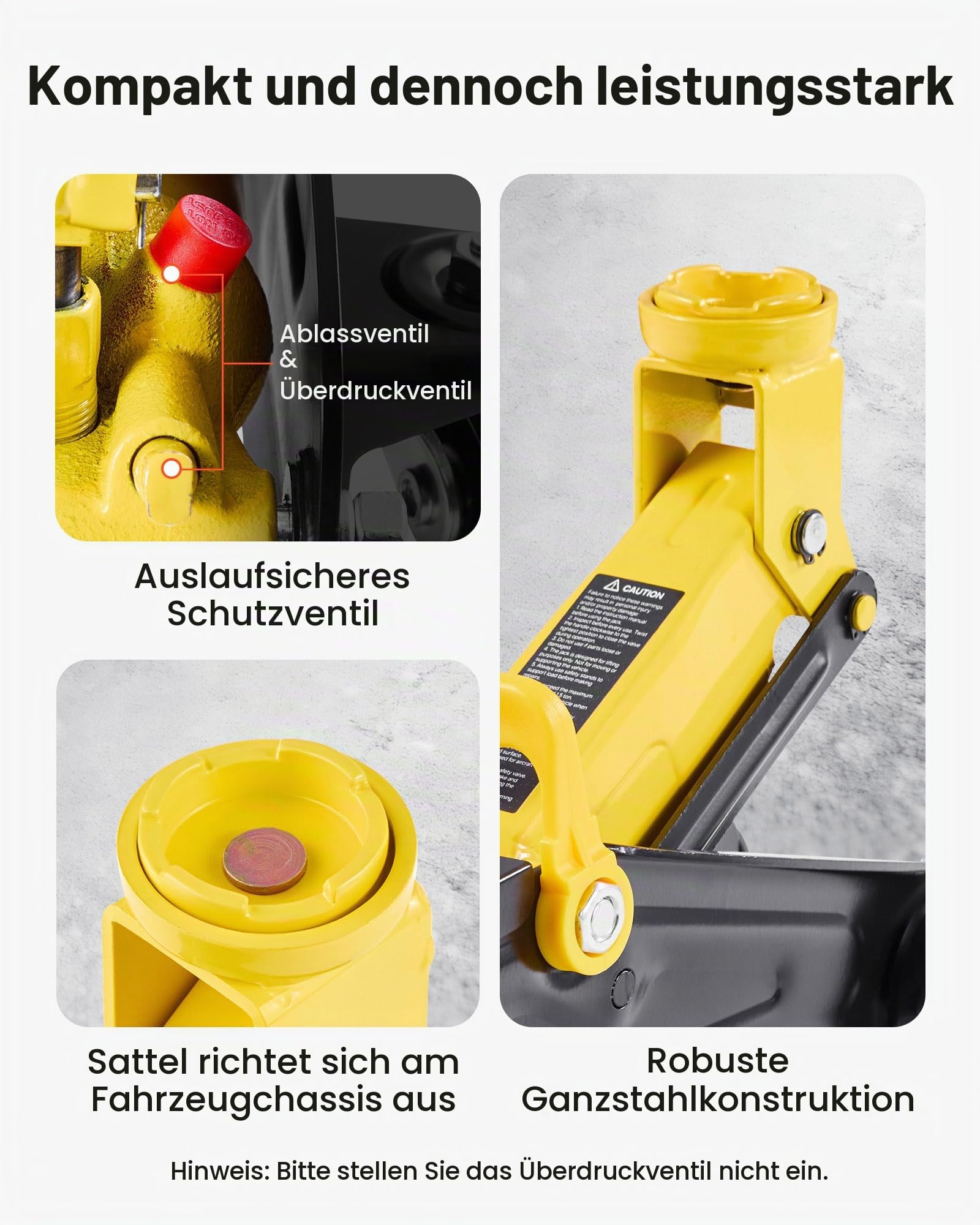 VEVOR Rangierwagenheber Wagenheber mit niedrigem Profil & 360° Rollen 1,5 t, Einzelkolben-Schnellhubpumpe, 13-31 cm Hubhöhe, hydraulische Wagenheber für Sportwagen, Limousinen Gelb + Schwarz