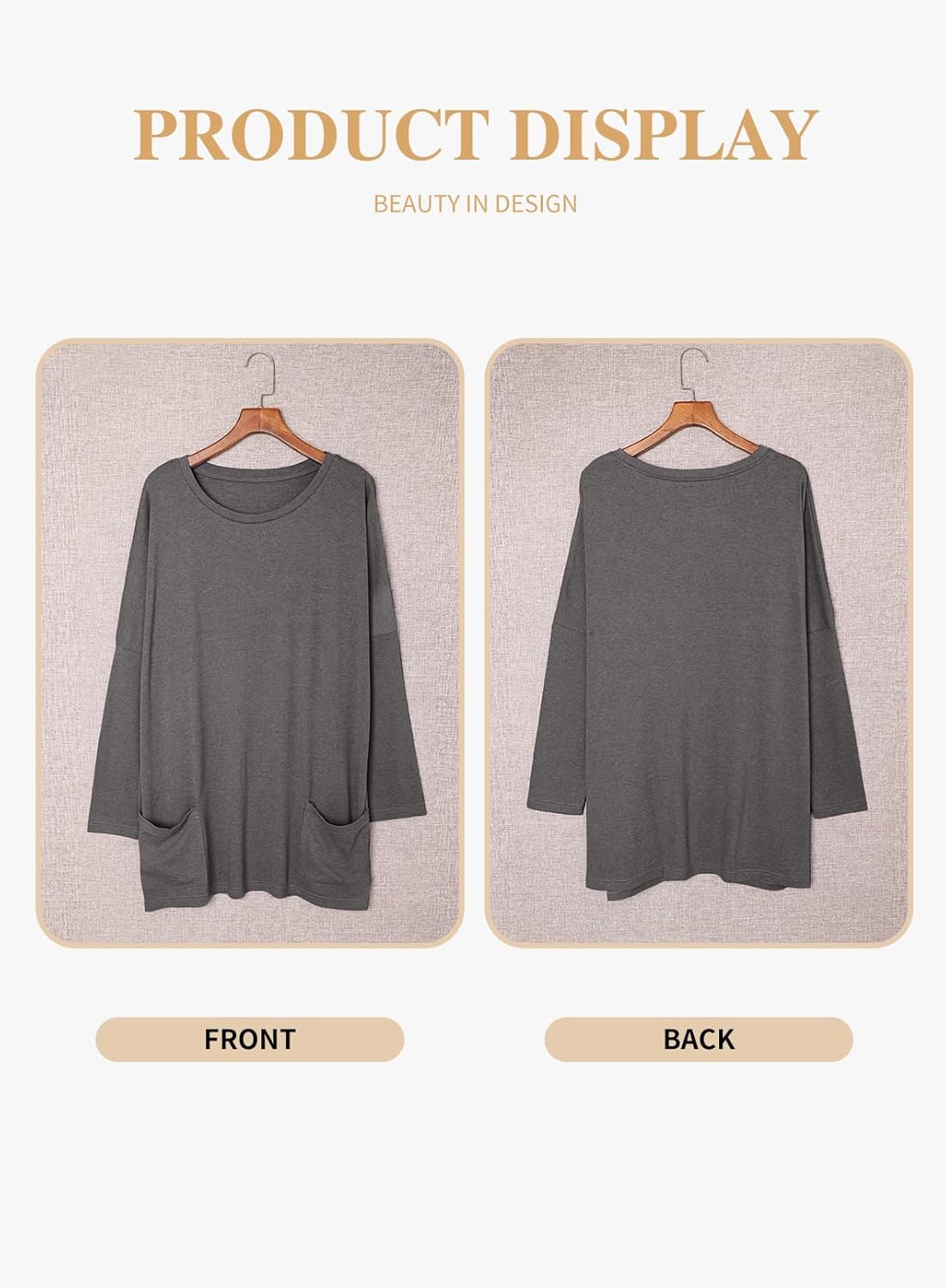 Eytino Womens Plus Size Long Sleeve Tops Crewneck Lightweight Sweatshirt Loose Casual Oversized T Shirts with Pockets(1X-5X) - Image 4