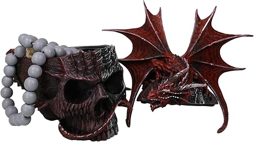 Miniatura 3 de Ebros Gift Infección T-Virus Calavera Zombie con Dragón Rojo Bio Evil Wyvern Dragón Decorativo Joyero Figurita Fantasía Calabozos y Dragones Arte