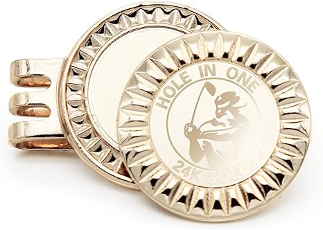 Review Vertini 24K PT. Gold Golf Ball Markers with Magnetic Hat Clip Basic Set Fashionable Golf Gifts for Golfer Elegant Golf Accessories for Men and Women Golden Ball Marker for Hole in One