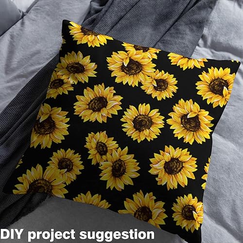 Miniatura 4 de The Yard - Tela de girasol 3D para tapicería floral con flores amarillas para interiores y exteriores, tela floral botánica, tela decorativa