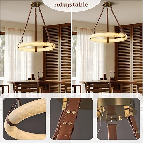 Miniatura 4 de Luces colgantes de alabastro natural de 31.4 pulgadas