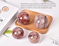 Vista 69 de AMOYSTONE Bola de aventurina azul Natural Cuarzo Cuarzo Cristal Esfera Piedra Bola con Base de Madera