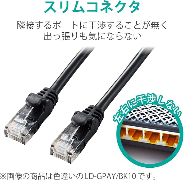 エレコム LANケーブル CAT6A 0.15m 爪折れ防止コネクタ やわらか ブルー LD-GPAYC/BU015 - 2