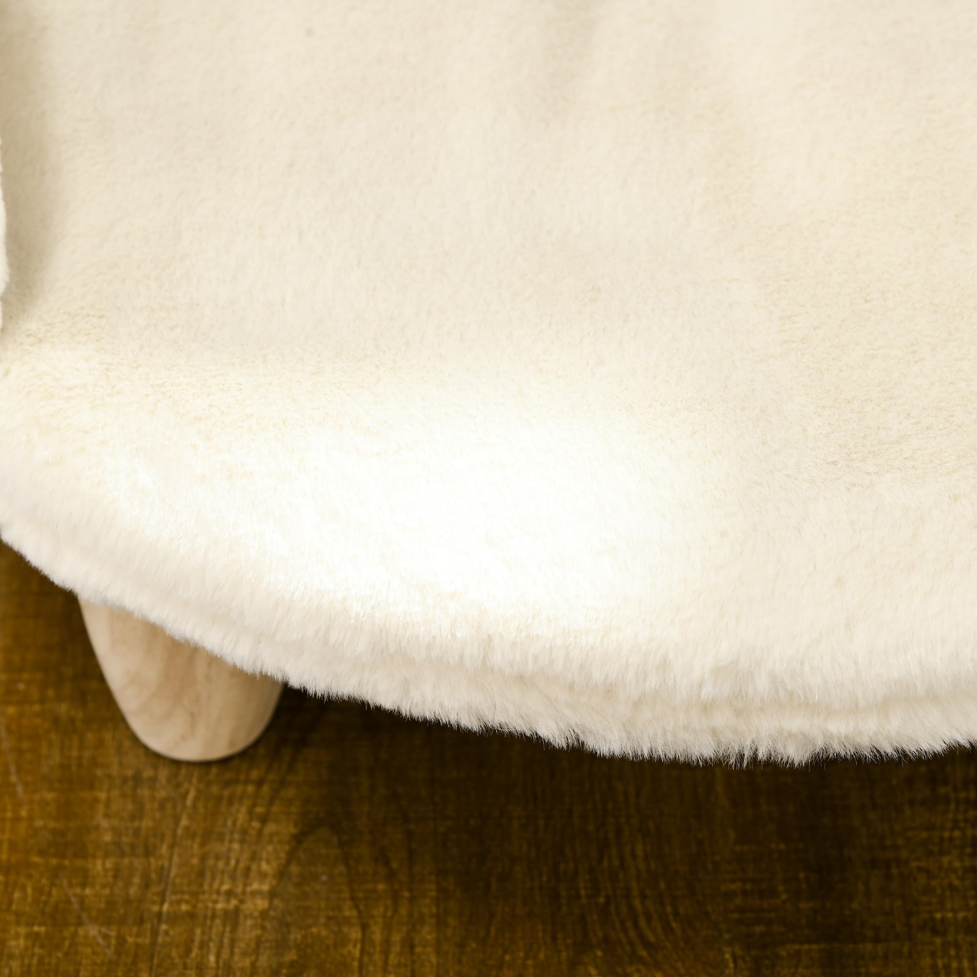 PawHut Katzensofa Hundesofa aus Plüsch Hundebett mit Rückenlehne, Holzbeine, Hundecouch mit weicher Polsterung für Katzen miniaturhunde Hunde 47 x 40 x 20 cm Cremeweiß