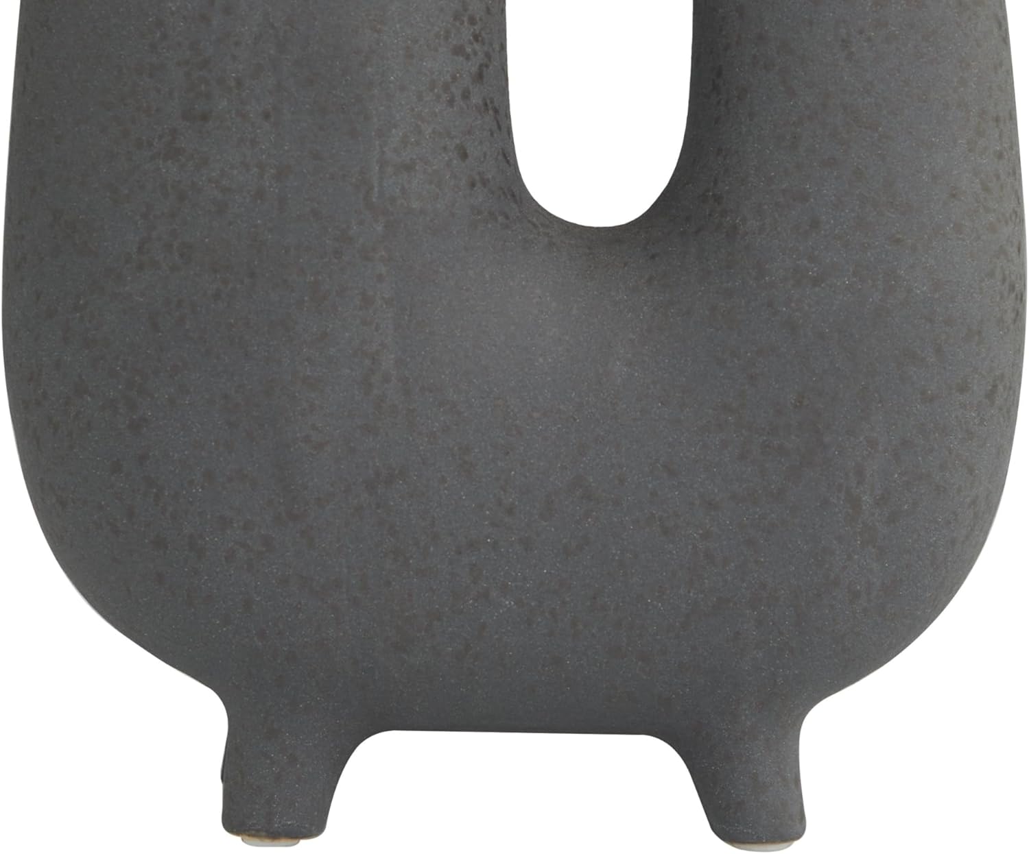 CosmoLiving by Cosmopolitan Ceramic Abstract Decorative Vase U-Shaped Centerpiece Vase with Small Feet, Flower Vase for Home Decoration 9" x 4" x 8", Dark Gray