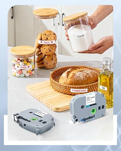 Miniatura 7 de Paquete de 4 cintas TZ de 0.47 pulgadas compatibles con Brother TZe-231 TZe131/232/233 P Touch cinta de etiquetas 0.472 in 0.47 laminada