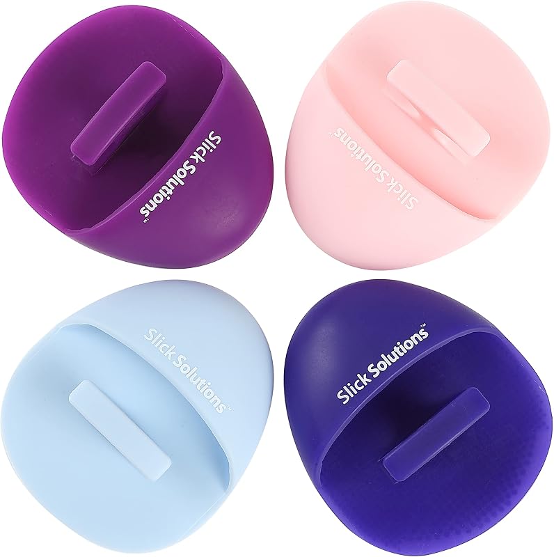 Slick Solutions Escova Manual de Silicone para Limpeza Facial, Pacote com 4
