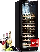 Klarstein Weinkühlschrank, Getränkekühlschrank Schmal, 1 Zone Kühlschrank mit Glastür, Getränkekühlschränke Freistehend, Weinkühlschrank Klein, Weinkühlschränke mit UV-Schutz, 4-18°C, 54 Flaschen