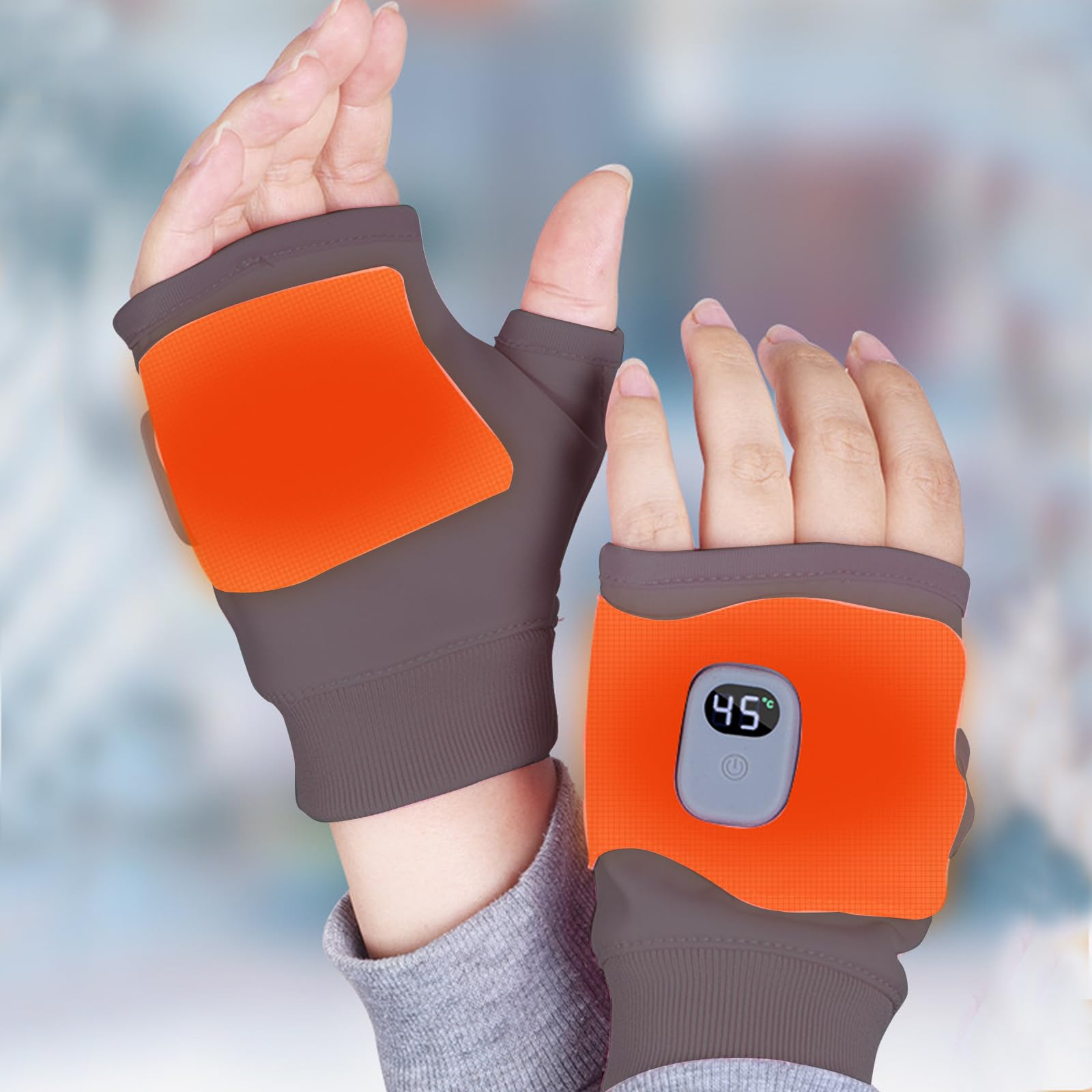 Guantes calentadores de manos eléctricos, recargables, control de temperatura de 3 niveles para ciclismo, correr y senderismo