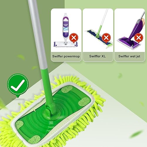 Miniatura 2 de HOMJOY 3 paquetes de repuestos de trapeador reutilizables compatibles con Swiffer Sweeper, paños de trapeador húmedos y secos resistentes, lavables