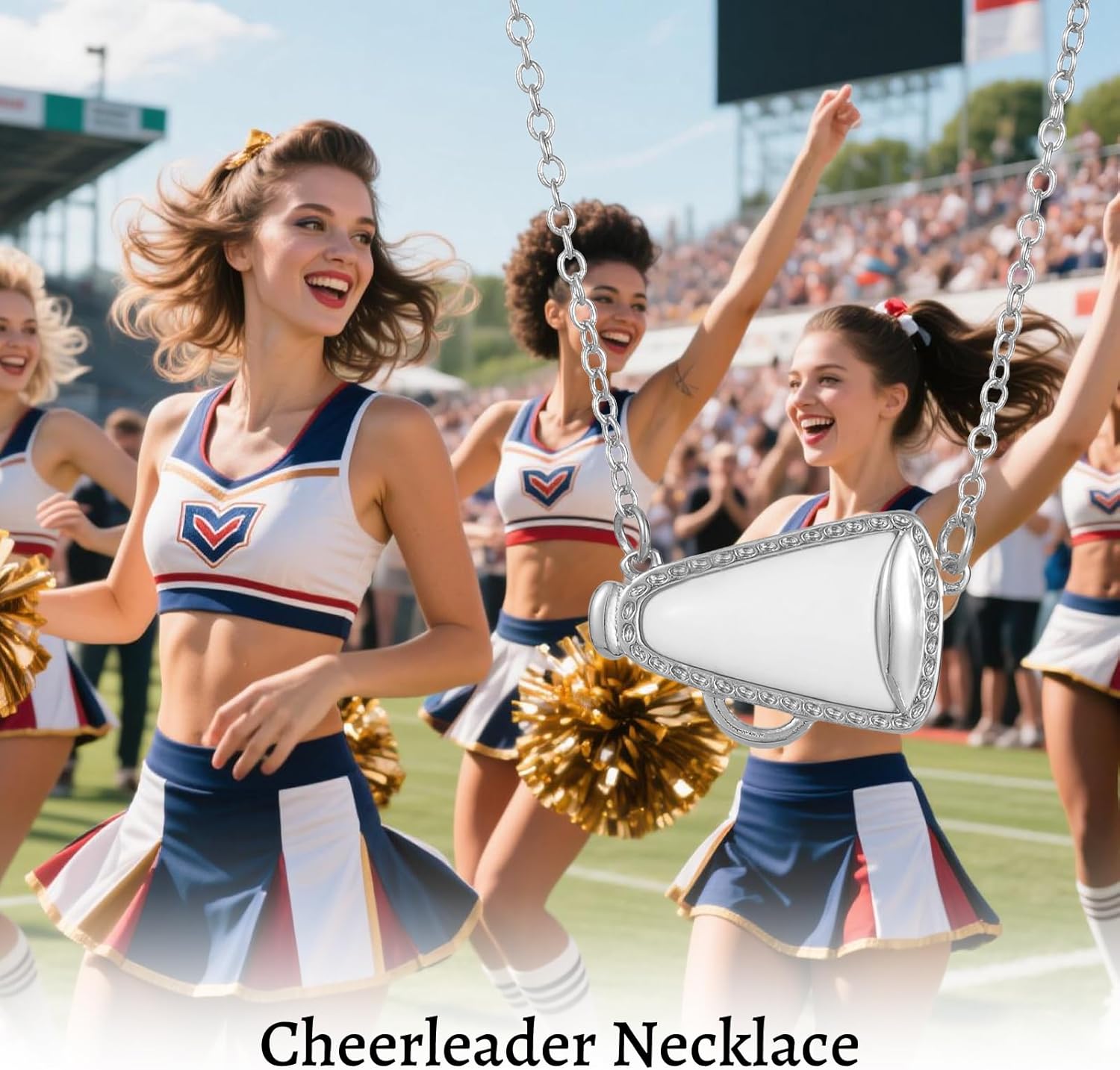 Cheer Necklace,Cheerleader Gifts,Cheerleader Necklace for Girls,Cheerleading Gifts,Cheerleading CoachGifts,CheerGifts for Daughter Granddaughter Coach,Cheer TeamGifts with Inspirational Card - Image 4
