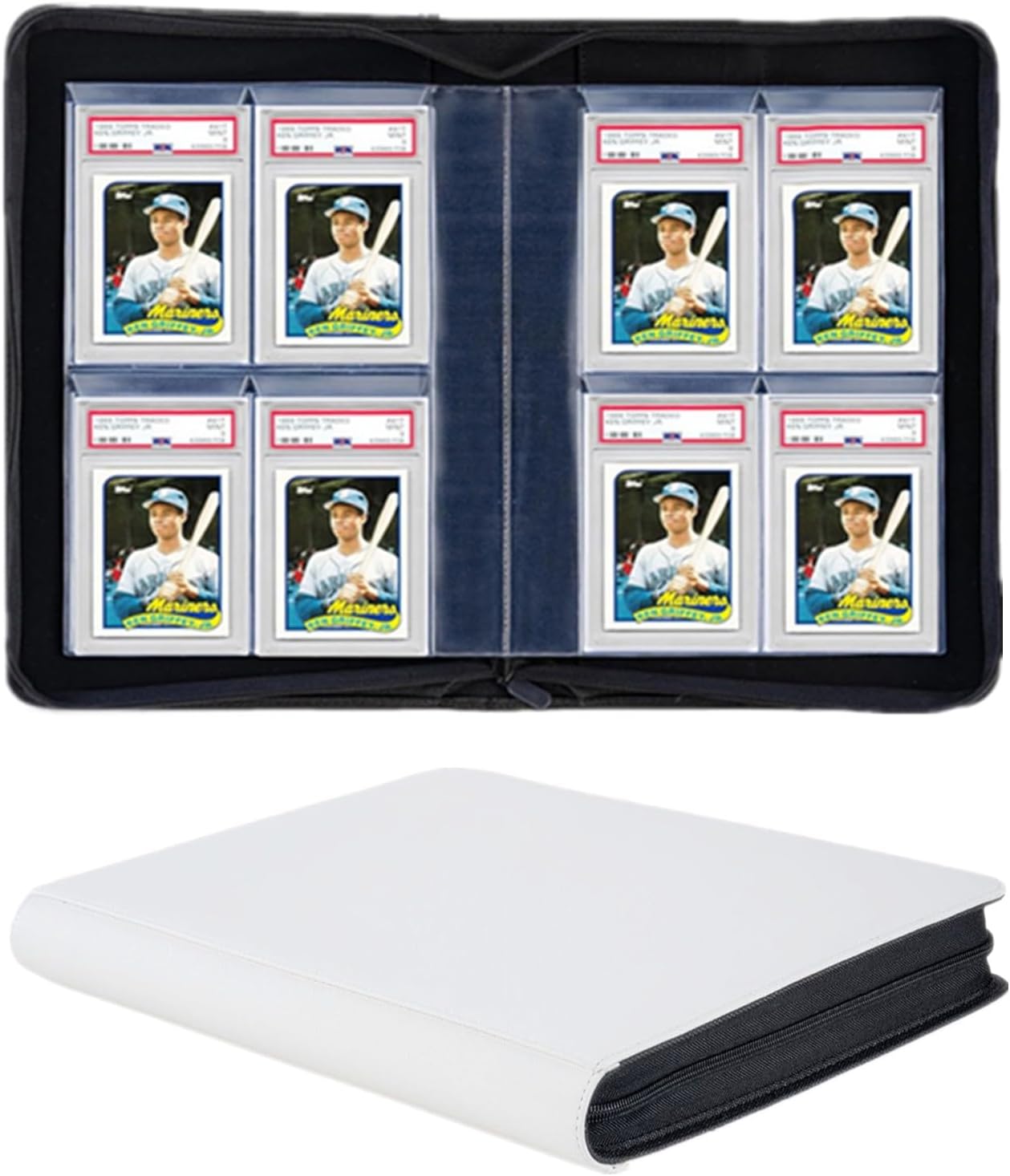 Graded Card Binder for PSA Cards, 4-Pocket Slab Binder Holds 40 PSA Slabs, Durable Storage Album for Trading, Sports & Collectibles Graded Cards (Black)