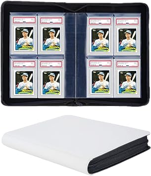 Graded Card Binder for PSA Cards,4 Pocket Slab Binder,Holds 40 PSA Slab Binder,Durable Storage for Trading Cards,Sports Cards,and Collectibles Graded Slab White