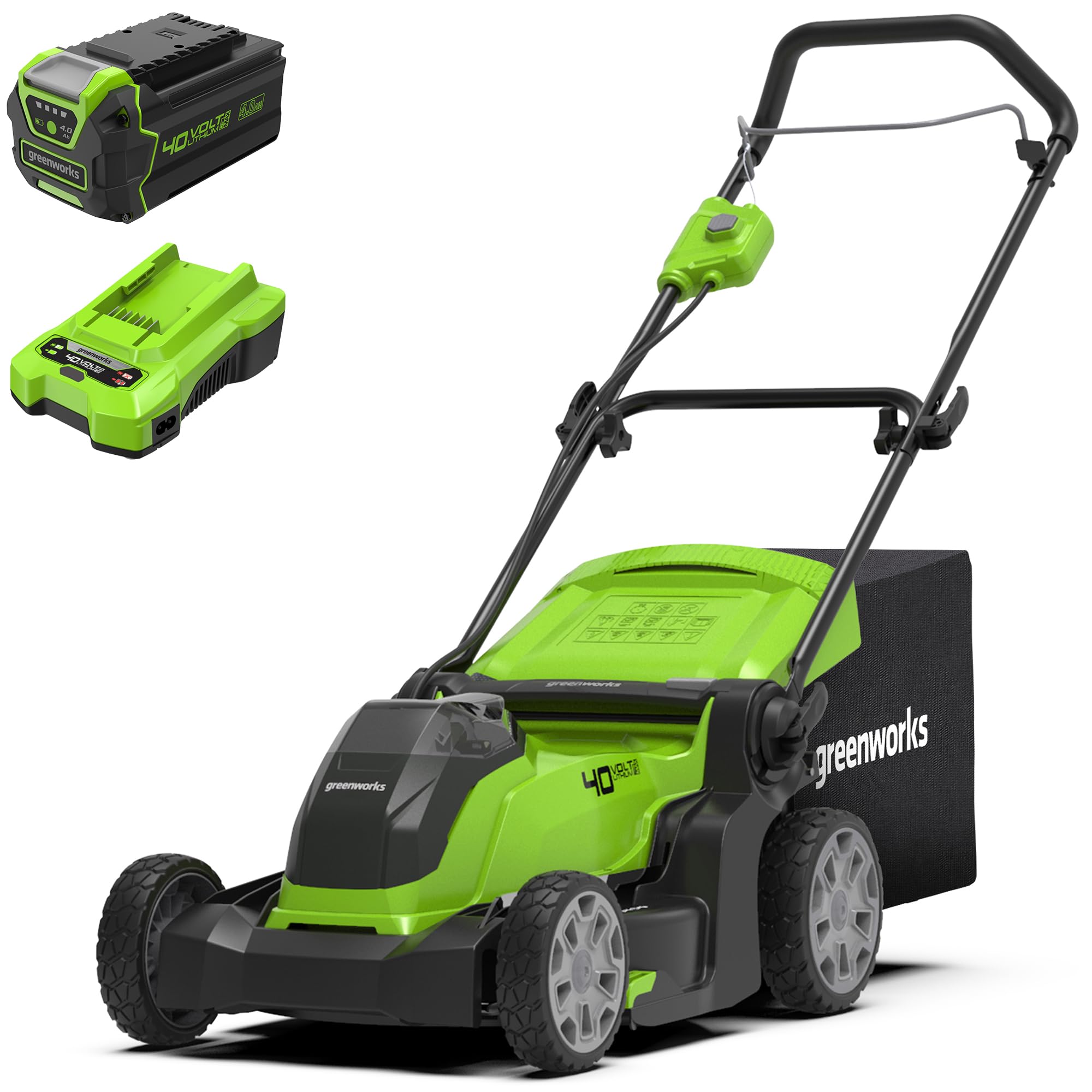 Auswahl an Gartengeräten von Greenworks