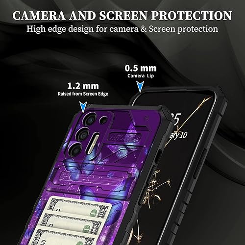 Miniatura 3 de Funda tipo cartera para Moto G Stylus 4G 2021 con soporte para tarjeta de crédito desmontable y soporte, resistente, a prueba de golpes, funda