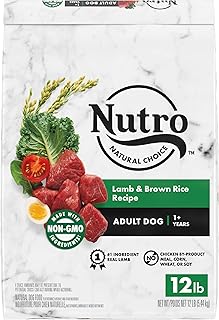 Nutro Natural Choice Adult Dry Dog Food, Lamb & Brown Rice Recipe Dog Kibble, 12 lb. Bag
