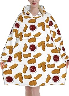 Fried Chicken Nuggets Blanket Hoodies For Women And Men Adult Oversize Wearable Blanket Hoodies For Soft And Warm