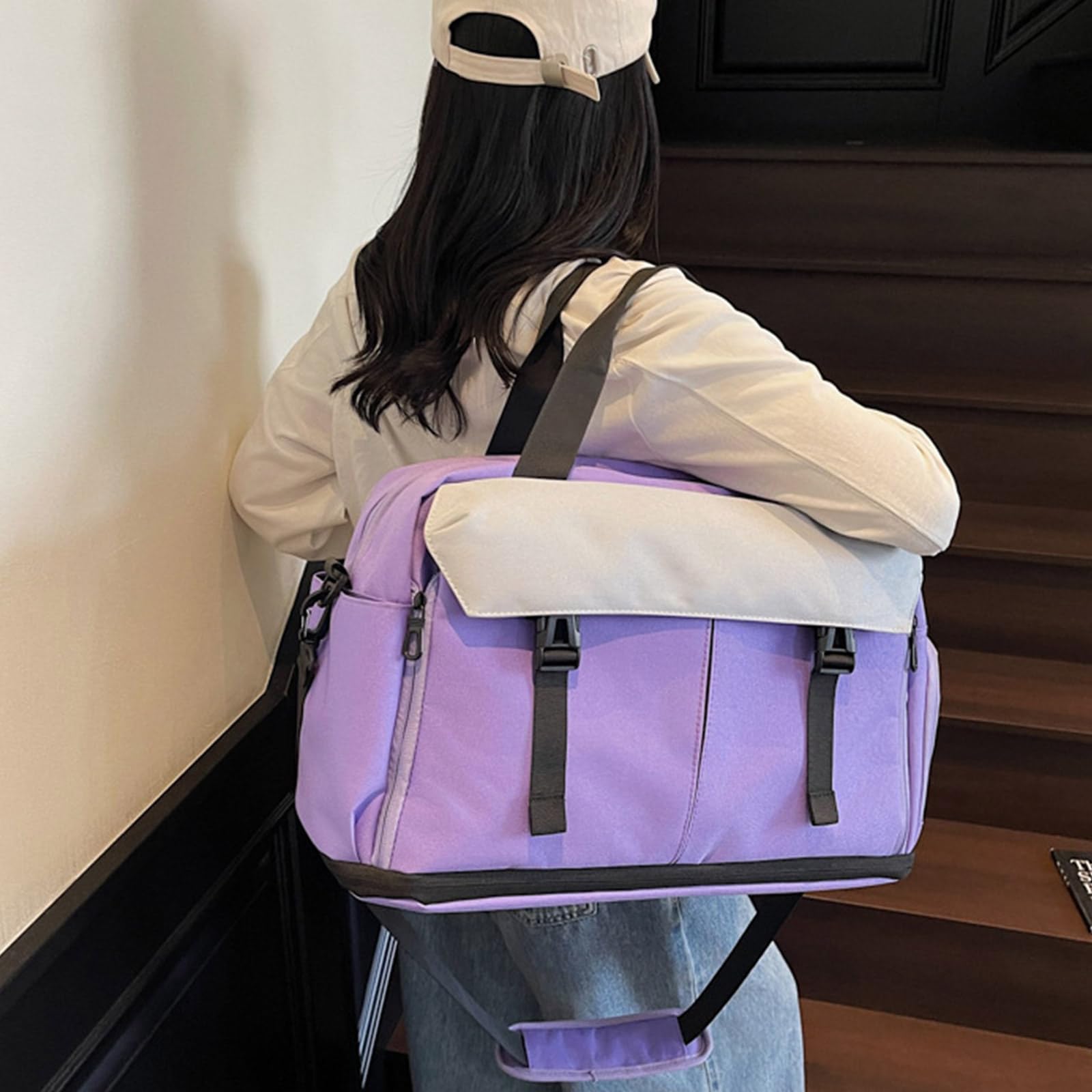 Borsa da trasporto multiuso resistente all ' acqua con manico rinforzato Borse a tracolla a tracolla per viaggi sportivi Borsa da viaggio con scomparto impermeabile per uso quotidiano