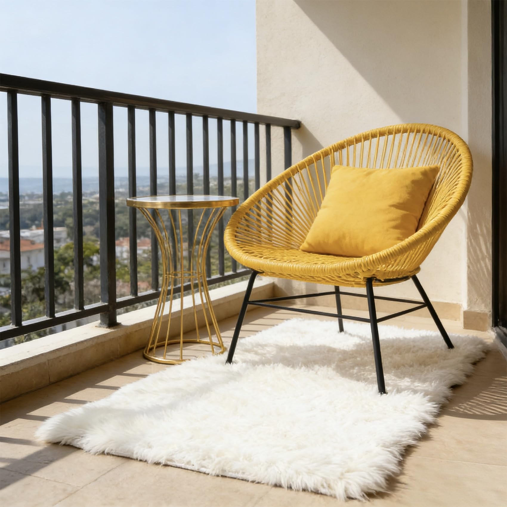 Tapis de salon antidérapant moderne blanc moelleux 190x65