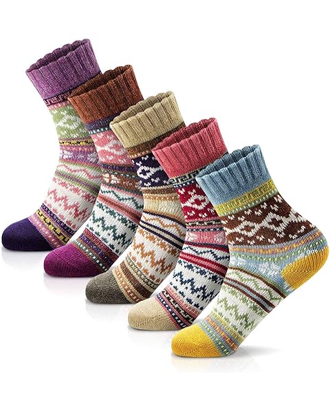 FYC Socks for Women - Stocking Stuffers Gifts for Women - Warm Thick Soft Wool Cozy Crew Socks Christmas Gifts for Woman