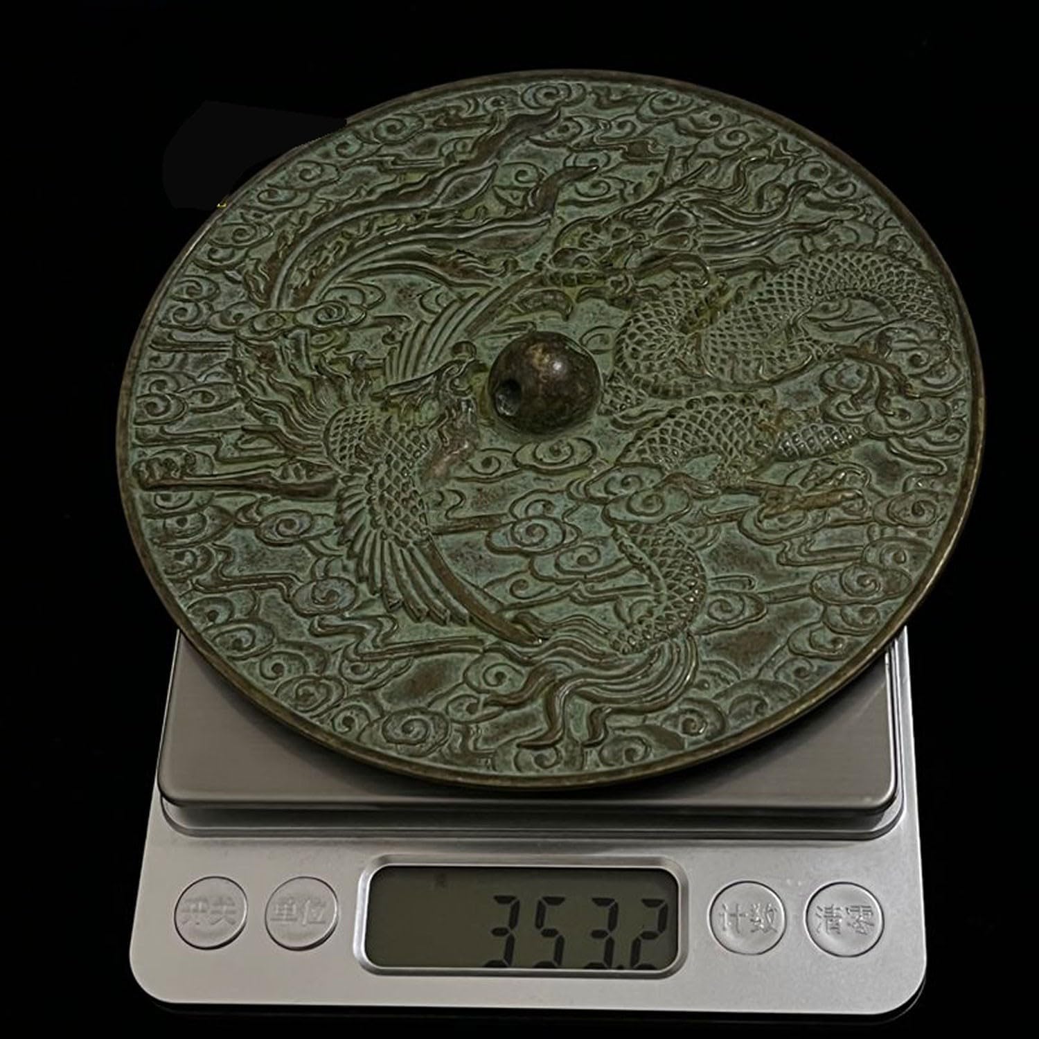Amazon.co.jp: liritobor 風水八卦羅盤凸面鏡 10cm 龍鳳凰銅鏡 大風水 