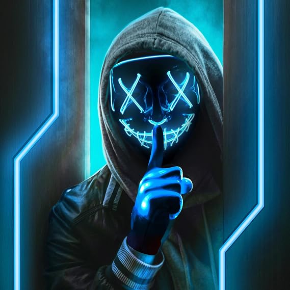 Halloween LED Light Up Mask, Scary Glowing Mask for Cosplay Costumes, Festival, Carnival Party Supplies Gifts